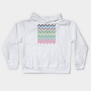 Random Color Pattern with Zig Zag Lines, random color Kids Hoodie